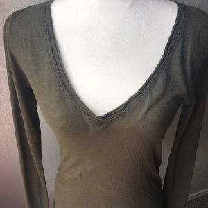 Forever 21 olive green long sleeve shirt size L